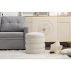 CAVINAS Soft Velvet Ottoman, Round Ottoman, Entryway Padded Footstool, Velvet Ottoman Bench, Footrest Stool for Living Room, Bedroom - 2 of 4