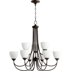 Quorum Lighting Brooks 9-Light Chandelier, 32 Width, 32 Height, Oiled Bronze - 1 of 1