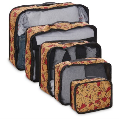 Disney Winnie the Pooh Packing Cubes - 5 Piece Packing Organizer Set - Travel Essentials - Packing Cubes 5 Piece Set (Gold)