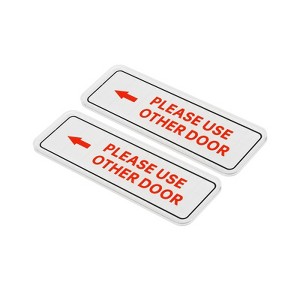 Unique Bargains Acrylic Self-Adhesive Decor Please Use Other Door Left Arrow Sign - 1 of 4