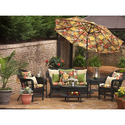 2pc 16.5 Outdoor/indoor Throw Pillow Set Talia Noir Black - Pillow Perfect  : Target