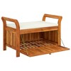 vidaXL Patio Storage Bench with Cushion Loveseat Outdoor Solid Wood Acacia - White 35.8" x 19.7" x 23.6" - 4 of 4