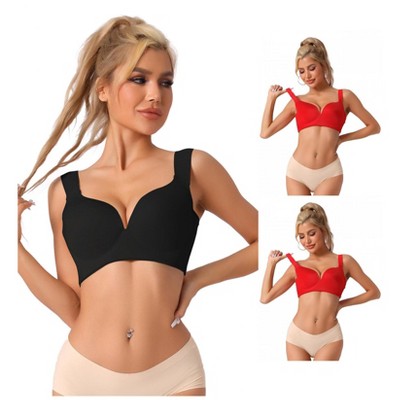 INSPIRE CHIC Women's Adjustable Strap Full Coverage Push Up Bras 3 Packs