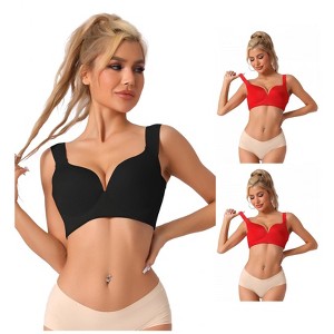 INSPIRE CHIC Women's Adjustable Strap Full Coverage Push Up Bras 3 Packs - 1 of 4