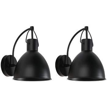 Priestly Outdoor Wall Sconce Lights (Set of 2) - Black - Safavieh.