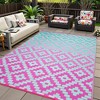 Lahome Ombre Outdoor Area Rug-Geometric Reversible Mat for Patio, Balcony, Deck, Backyard, or RV Camping - 3 of 4