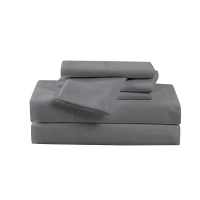 Twin XL 4pc Heritage Microfiber Solid Sheet Set Blue - Cannon