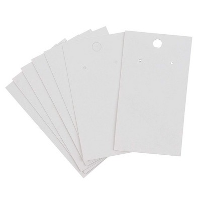 Juvale 200 Pack White Paper Ear Studs & Earring Jewelry Display Cards, 3.5 x 2 in