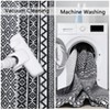 Modern Washable Rug Non-Slip - Geometric Low Pile Area Rug, Neutral Beige Kitchen Mat - Machine Washable & Stain Resistant - 4 of 4
