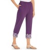 Collections Etc Stylish Border Embroidered Pull-On Capris - 4 of 4