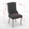 Lyngins Mid-Century Modern Dining Chair – Luxurious Breathable Snow Velvet Upholstered Armless Chair with Curved Wood Trim & Sculpted Legs - 2 of 4