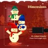 Costway 5 FT Stacked Snowman Lighted Christmas Decoration w/110 LED Lights Ground Stakes - 3 of 4