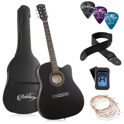  Ashthorpe 38-inch Beginner Acoustic Guitar Package (Red), Basic  Starter Kit w/Gig Bag, Strings, Strap, Tuner, Pitch Pipe, Picks : Musical  Instruments