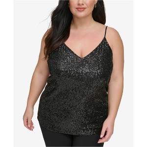 Calvin Klein Womens V Neck Sleeveless Sequin Cami Tank Top - 1 of 1