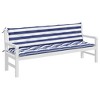 vidaXL Bench Cushion Water Repellent Outdoor Seat Cushion Pad Oxford Fabric - Blue and white 78.7" - 3 of 4