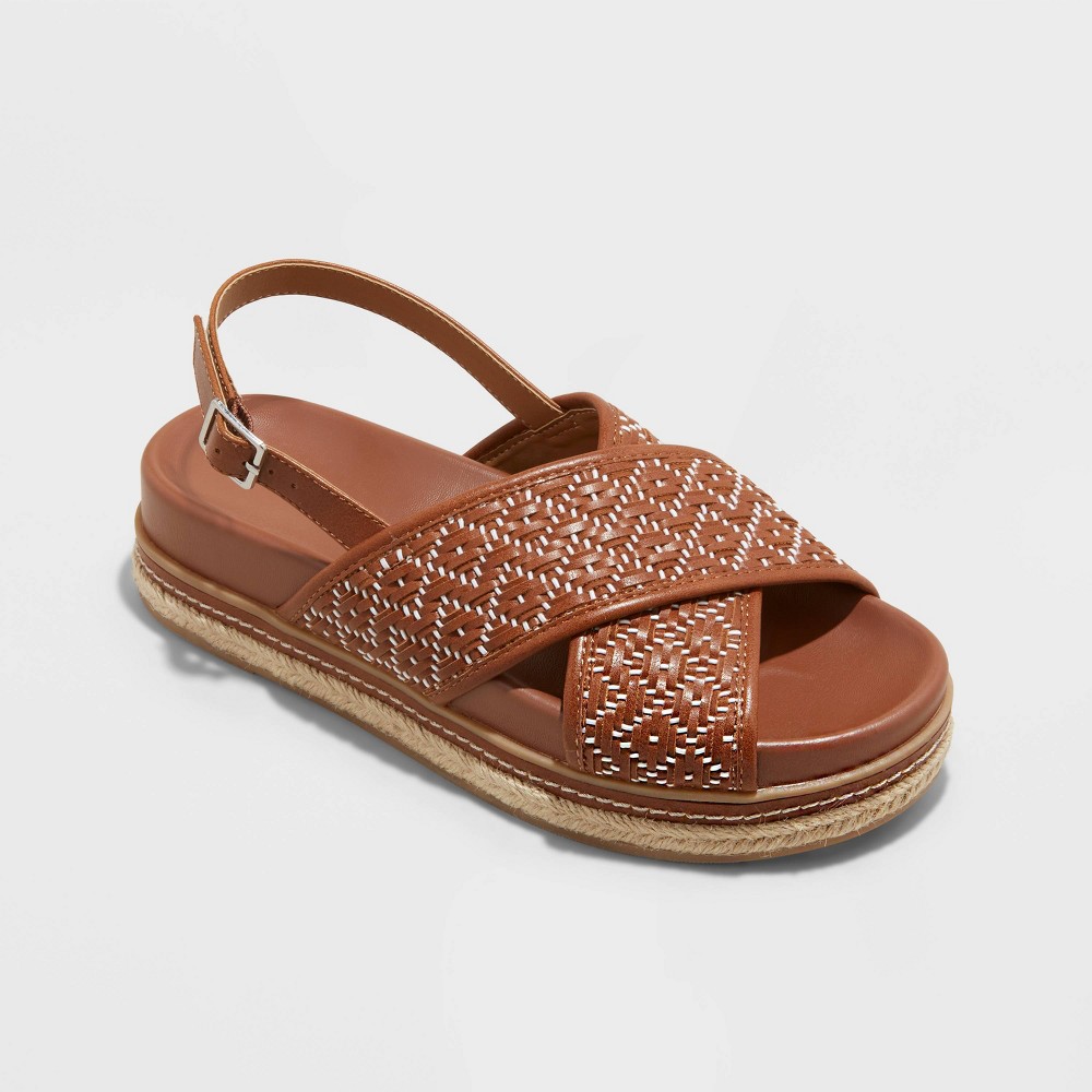 Women's Elisa Platform Sandals - Universal Thread™ Cognac .Sizes 6, 6.5, 7, and 11.