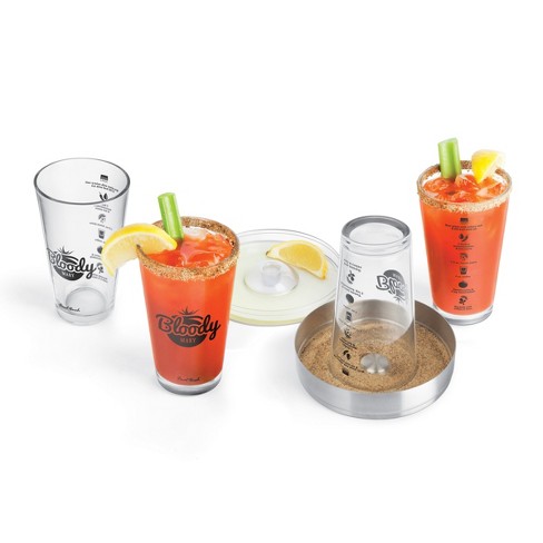 Final Touch Glass 6 Piece Bloody Mary Bar Set, 15 Ounce - Clear