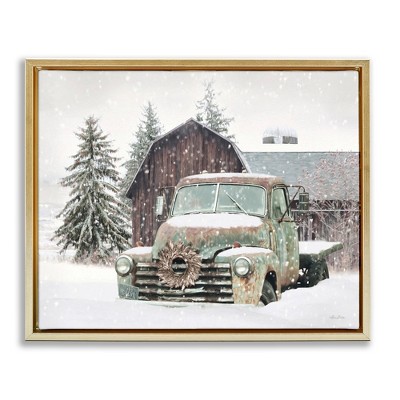 Stupell Industries Winter Rural Vintage Truck & Barn, 21" x 17"