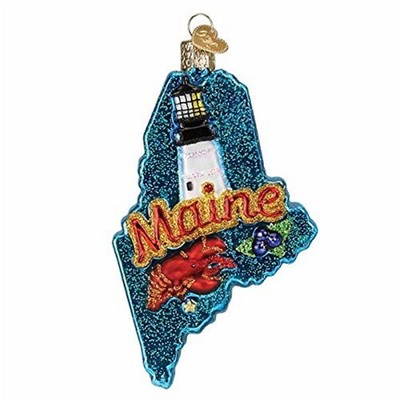 Old World Christmas Glass Blown Ornament, State of Maine