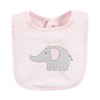 Hudson Baby Infant Girls Cotton Bibs, Pink Gray Elephant, One Size - 3 of 4