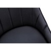 Dining Chair, Set Of 2, Side, Upholstered, Kitchen, Dining Room, Black Leather Look, Black Metal, Contemporary, Modern - 3 of 4