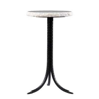 Kiawotto Round Marble Top Accent Table Black/White - Aiden Lane