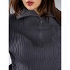 Jess by Meiko Women's Ribbed Knit Quarter-Zip Sweater - 4 of 4