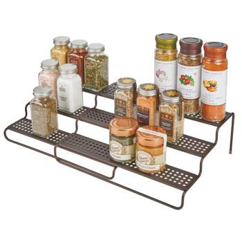mDesign Adjustable, Expandable Metal Kitchen Spice Rack Organizer