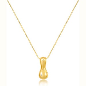 Bubble Initial Necklace Gold Plated Balloon Charm Birthday Gift - 1 of 4