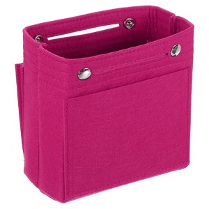 Unique Bargains Portable Makeup Bags and Organizers Encrypted Felt Purse Insert 6.7 x 3.9 x 6.3 Inch - 1 of 4