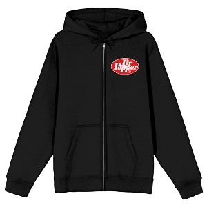 Dr. Pepper Kanji Logo Men's Black Zip-Up Hoodie - 1 of 4