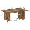 Tribesigns Rectangle Coffee Table, 47.24-Inch Farmhouse Low Cocktail Tea Table, Home Living Room Center Furniture, Rustic Brown - 2 of 4