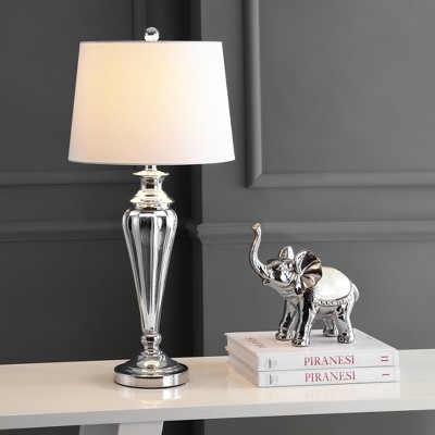 Trent 30" Silver Traditional Table Lamp with Cotton Shade