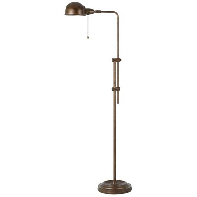 Adjustable Bronze Pharmacy Floor Lamp with Pull Chain Switch