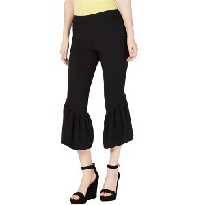 I.N.C International Concepts Womens Ruffle-Hem Casual Cropped Pants, Black, 10 - 1 of 1
