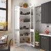 FUFU&GAGA White Corner Cabinet Kitchen Cabinet with 5 Levels of Storage 4 Glass Cabinet Door Cone Pulls - 2 of 4