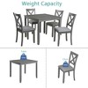 Lyngins 5-Piece Modern Wooden Dining Table Set for 4 People– Square Table & 4 Upholstered Chairs, X-shaped Backrest Kitchen Table Set for Living Room - 2 of 4