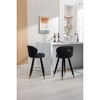 20.9" Velvet Counter Height Bar Stools Set of 2 with Solid Wood Legs and 360¡ã Swivel for Kitchen, Dining, or Bar - 3 of 4