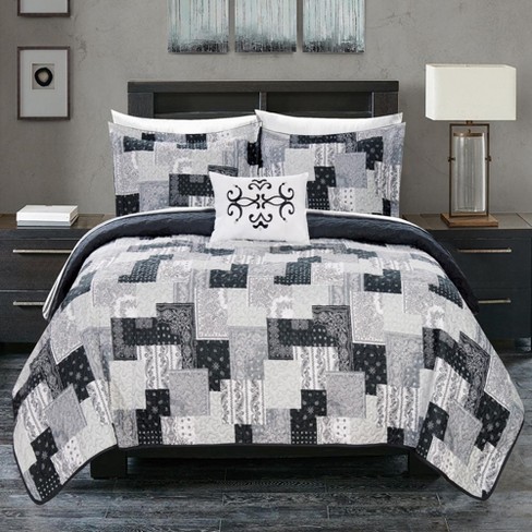 Chic Home Eliana 8 Piece Reversible Quilt Coverlet Set Embossed ...