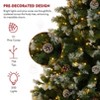 HOMDOX 6ft Pre-lit Spray White Artificial Christmas Tree, Premium Hinged Pine Lighted Holiday Tree w/756 Dense Branch Tips, 250 Lights, 51 Pine Cones - 4 of 4