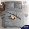 American Soft Linen Luxury Ultra Soft 100% Cotton Sateen Weave Solid Duvet Cover Set - Includes 1 Duvet Cover & 2 Pillow Sham Set - 3 of 4