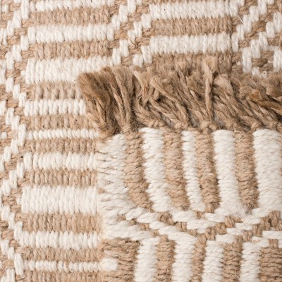 Hand-Knotted Ivory Jute 5' x 8' Area Rug with Non-Slip Backing