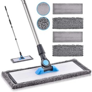 JANSNO Microfiber Dust & Wet Flat Mop with 4 Washable Pads for Hardwood Floors - 1 of 4