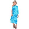 LA LEELA Women's Summer Beach Bikini Wraps Sarong Cover up Wrap Skirt Swimsuit Swimwear Cover Ups for Womens One Size Blue, Tie Dye Design - 3 of 4
