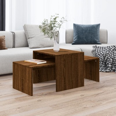 vidaXL Coffee Table Brown oak Engineered wood Expandable Coffee Table