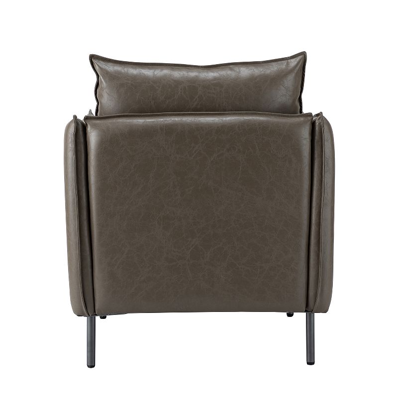 Set of 2 Felix Upholstery Livingroom Vegan Leather Armchair with Metal Legs | KARAT HOME, 6 of 15