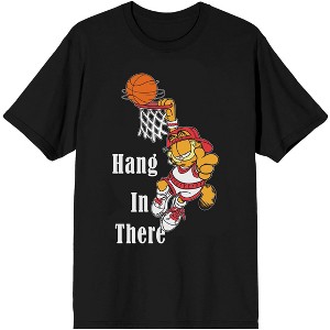 Garfield Hang In There Men's Black Crew Neck Short Sleeve T-shirt - 1 of 3