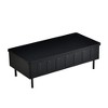 Ridstar Modern Two Drawer Lift Top Coffee Table with Hidden Storage Compartment For Living Room-Black - 2 of 4