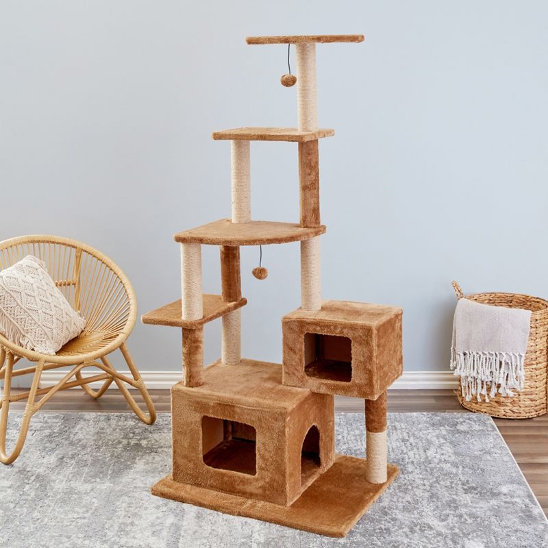 Two by Two Denver - Brown Scratching Post Cat Furniture - 66 in. Tall, 1 of 15