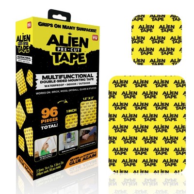 Alien Tape Pre Cut Tape Double Sided Multipurpose Removeable Adhesive Grip Mounting Tape - 96 Pieces